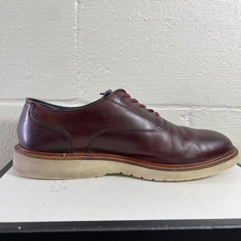 Cole Haan Brown Leather Plain Toe Casual Oxford Shoes Lace up Men's Size 10.5 M